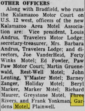 The Gardens Motel (Garden Motel) - Apr 21 1956 Article (newer photo)